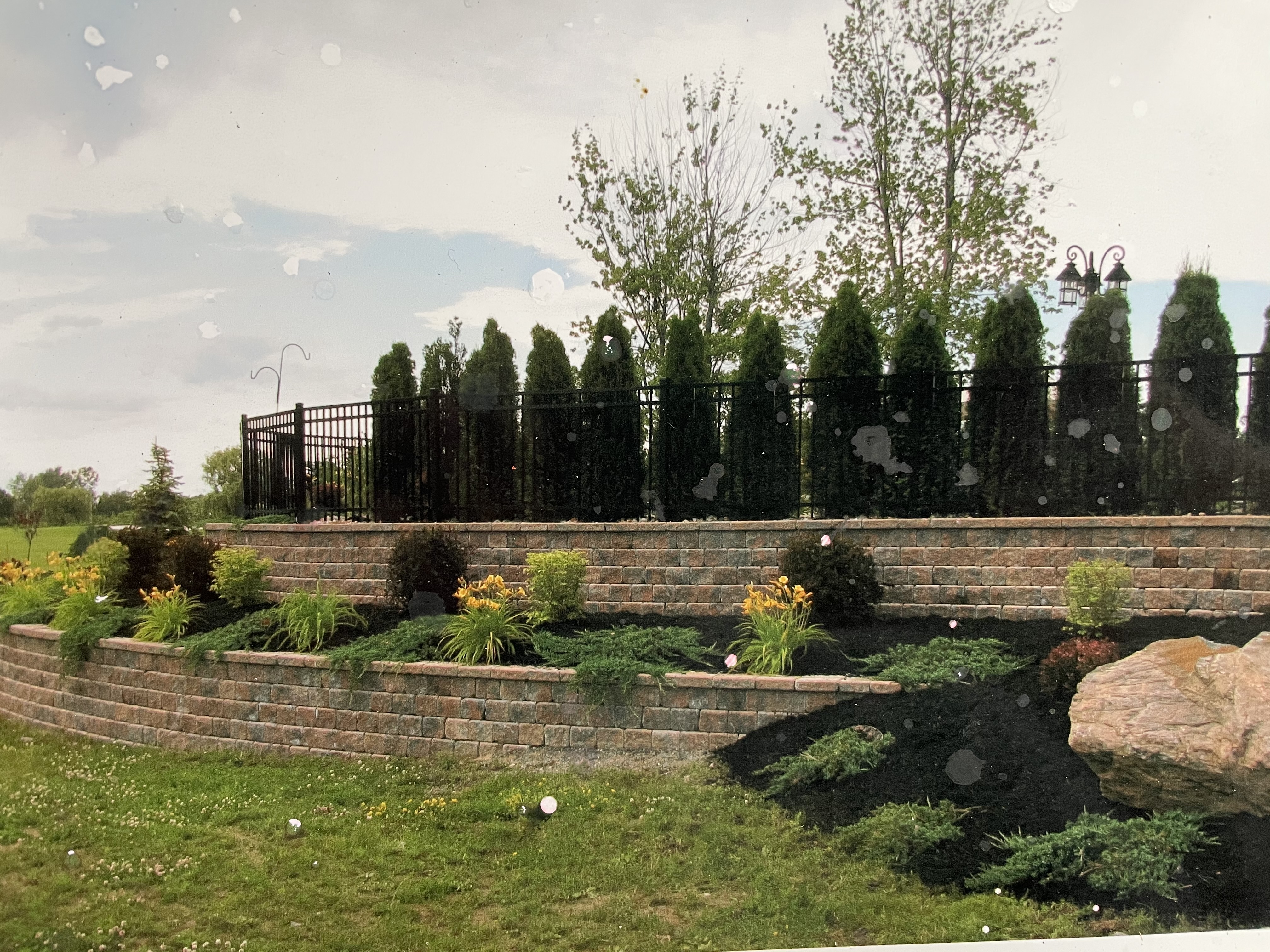 Poolside Terraced Retaining Wall